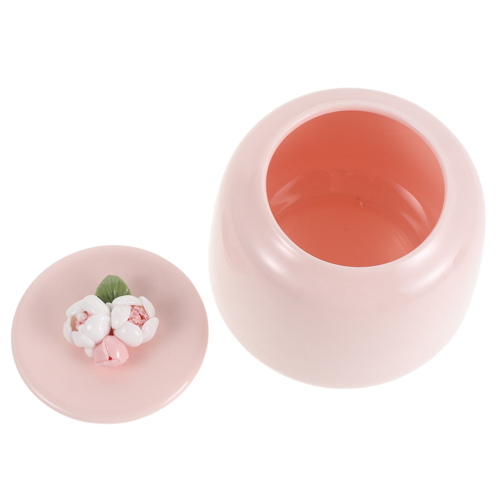 Canister Coffee Sugar Tea - Ceramic Tea Jar Pink Porcelain Airtight