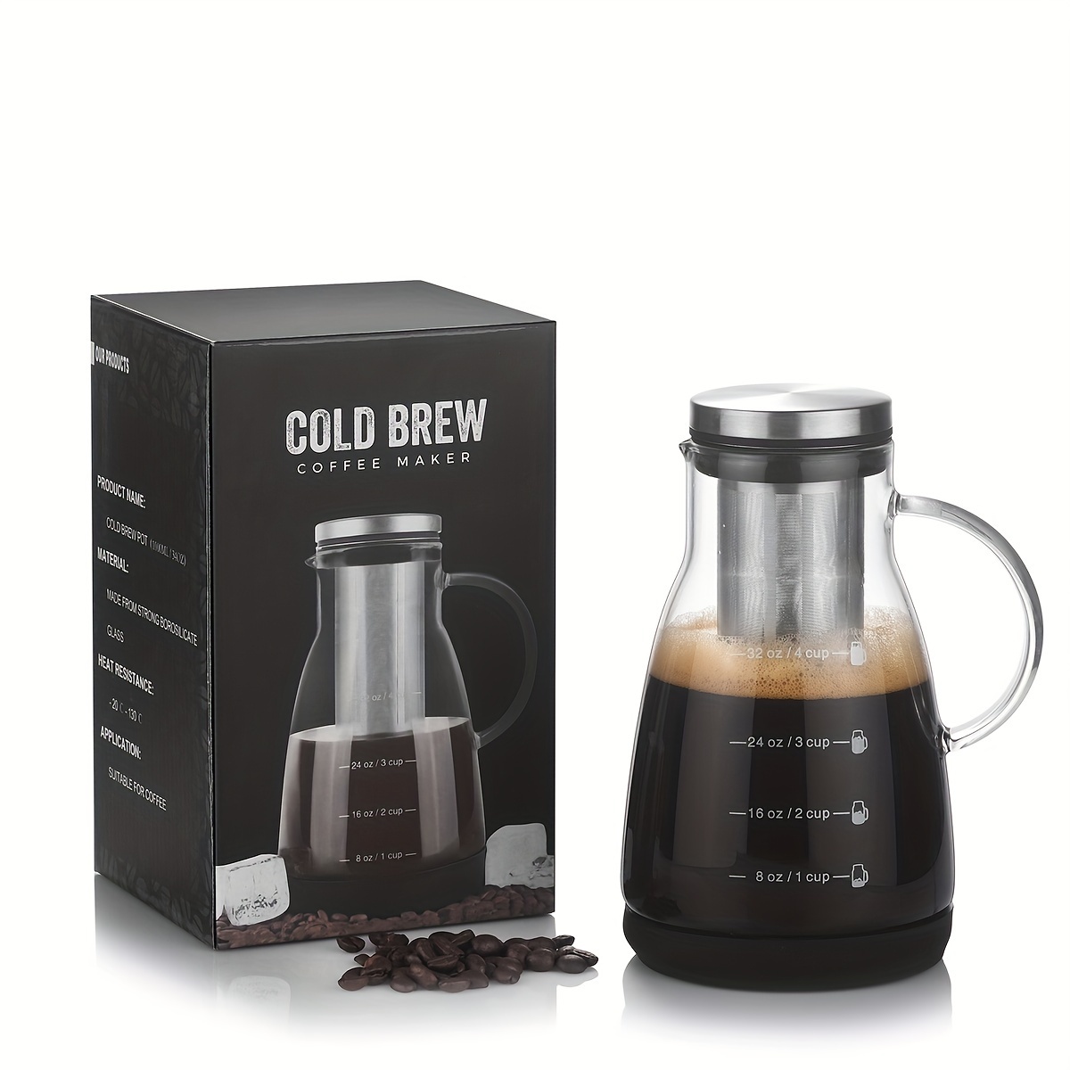 Coffee Tea Maker - 24oz Classic Glass Cold Brew Coffee