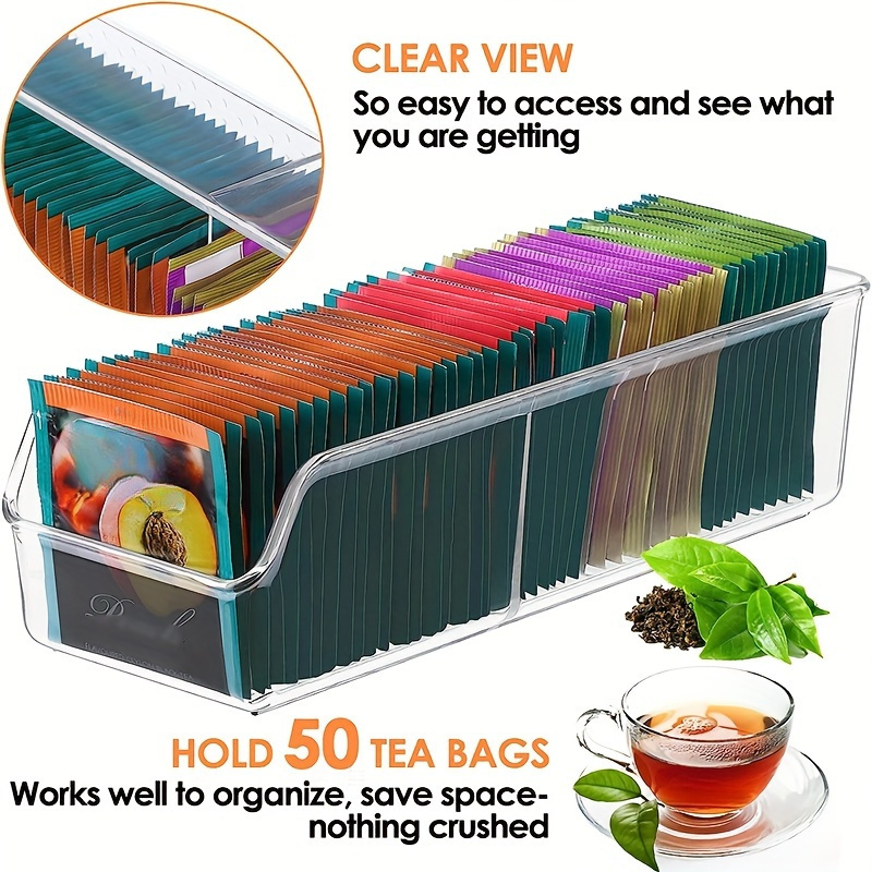 1pc Clear Tea Bag Organizer Bo - огляд і ціна Coffee Tea Sugar