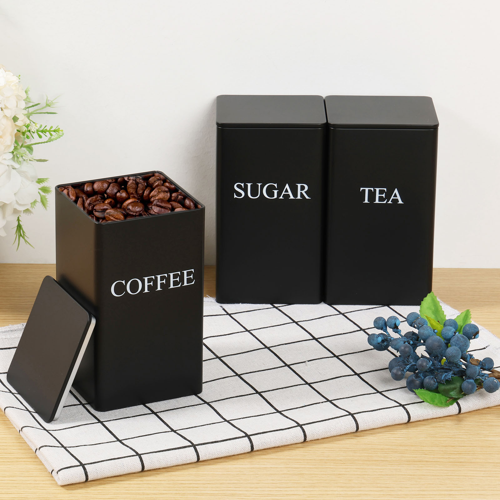 3Pcs Coffee Bean Storage Canis - огляд і ціна Canister Coffee Sugar Tea