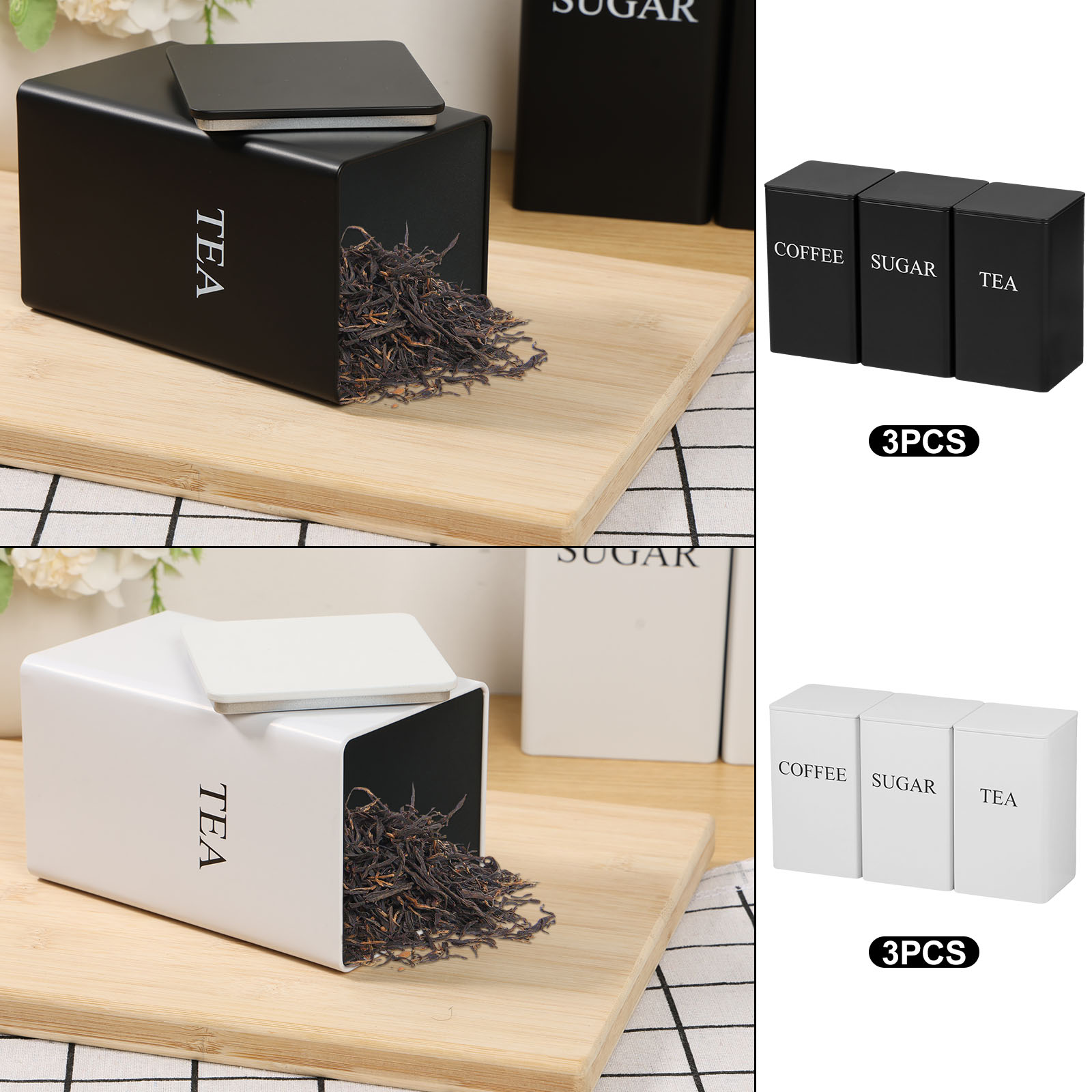 3Pcs Coffee Bean Storage Canis - огляд і ціна Canister Coffee Sugar Tea