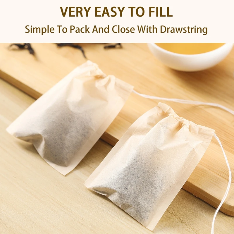 100Pcs Teabags with Drawstring - огляд і ціна Coffee Tea Bean Leaf