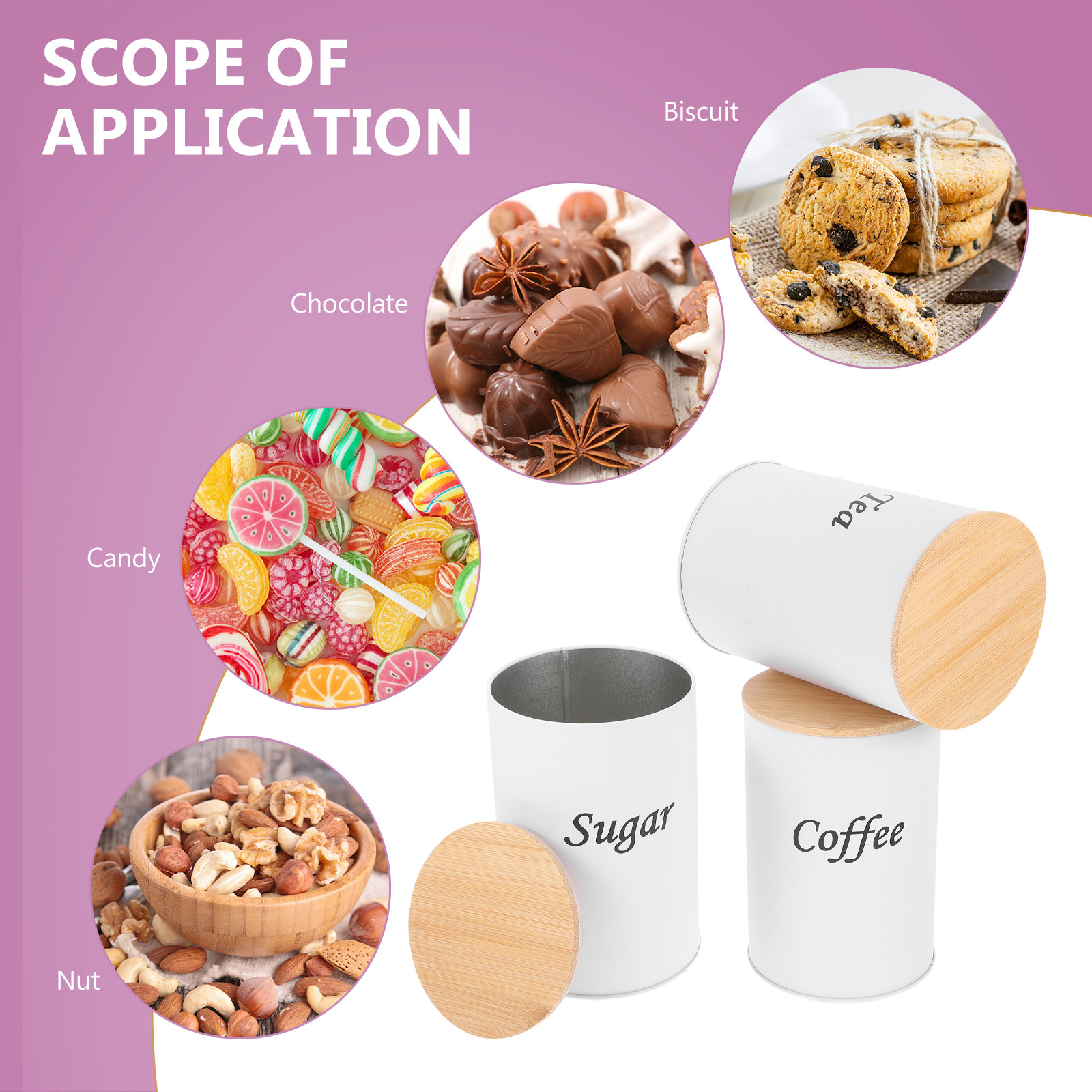 3Pcs Airtight Round Canisters  - огляд і ціна Canister Coffee Sugar Tea