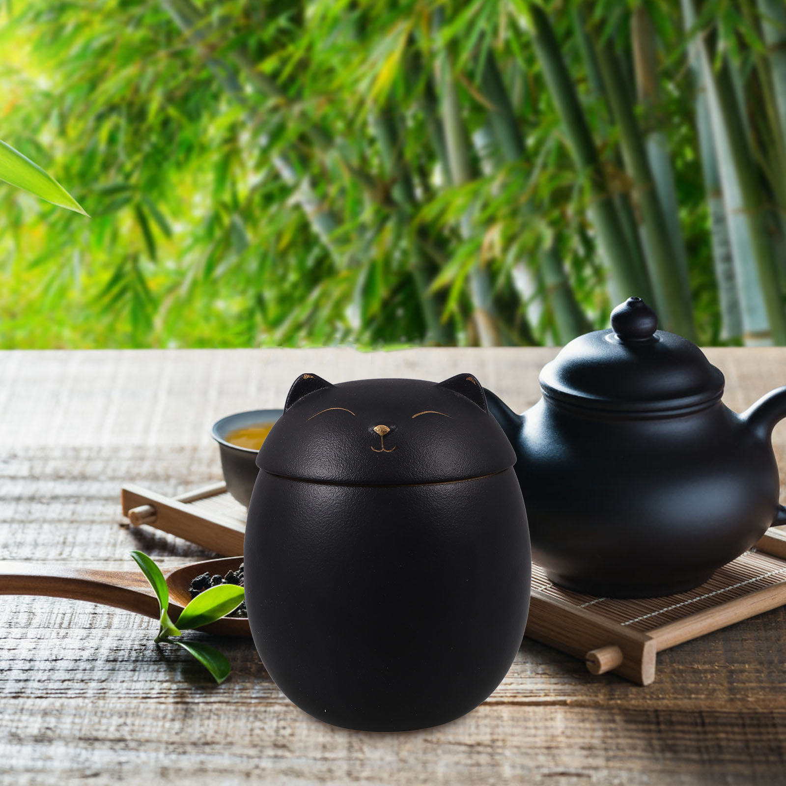 Ceramic Cat Shaped Airtight Te - огляд і ціна Coffee Tea Bean Leaf