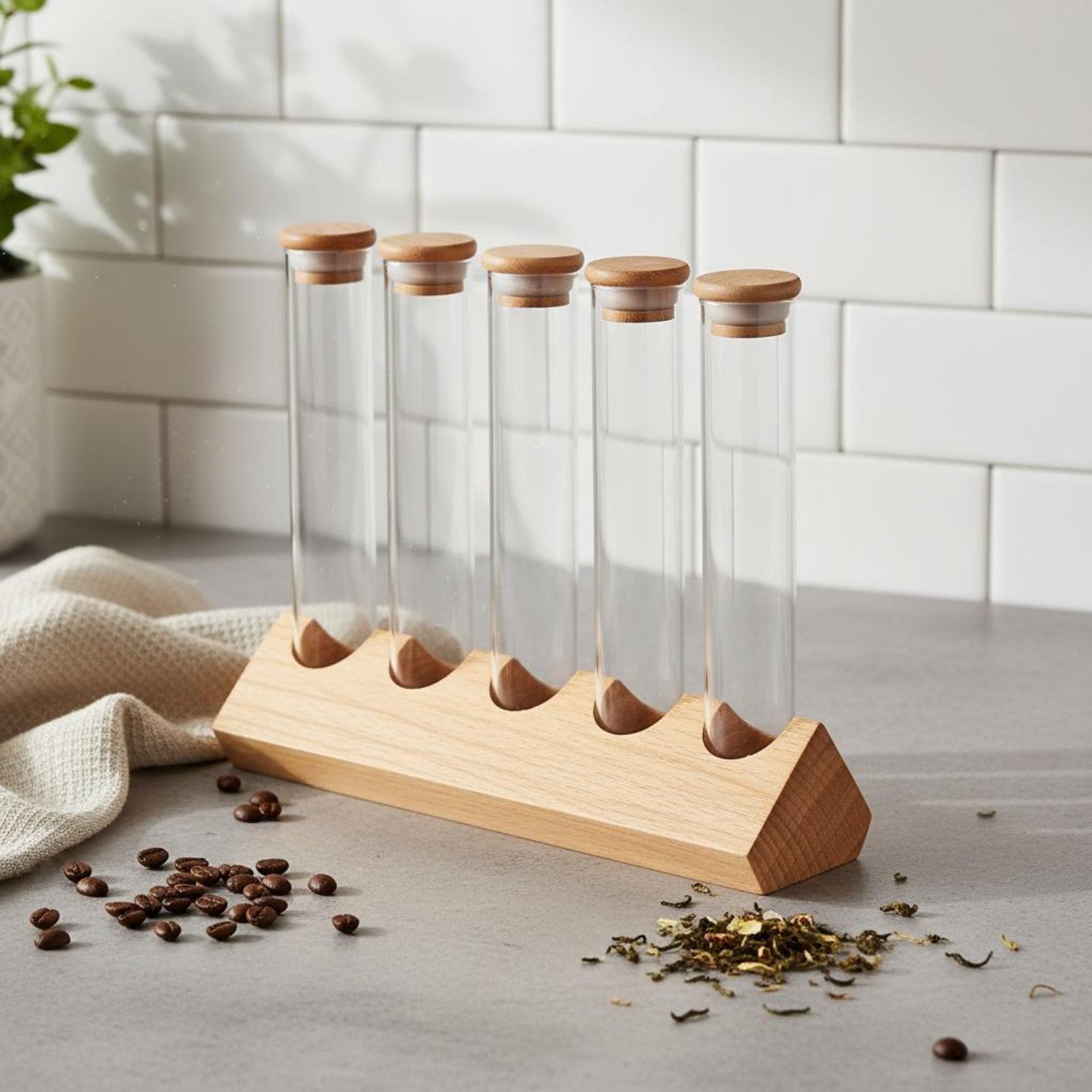 Glass Tube Container Set with  - огляд і ціна Coffee Bean