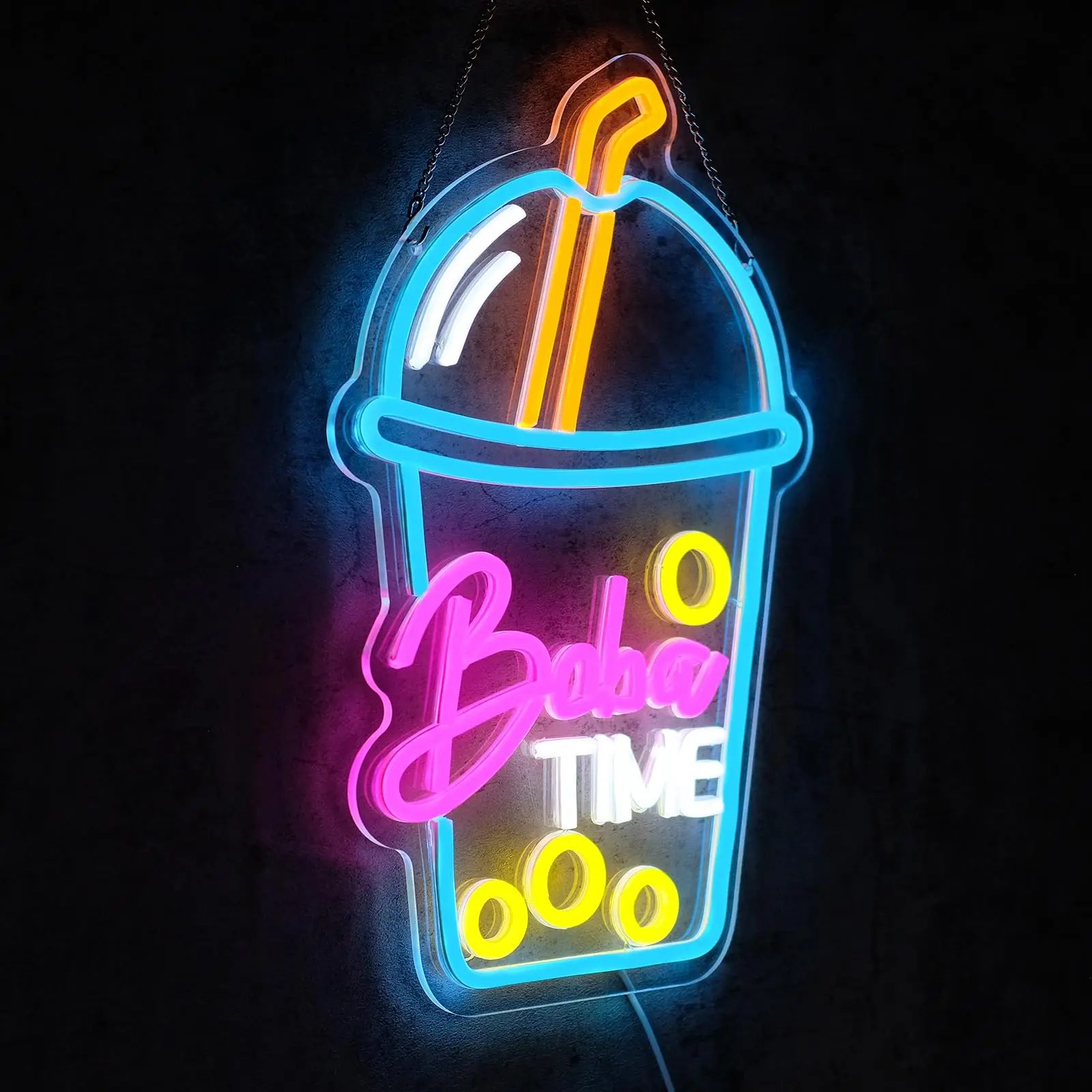 Boba Time Neon Sign for Wall D - огляд і ціна Coffee Tea Boba