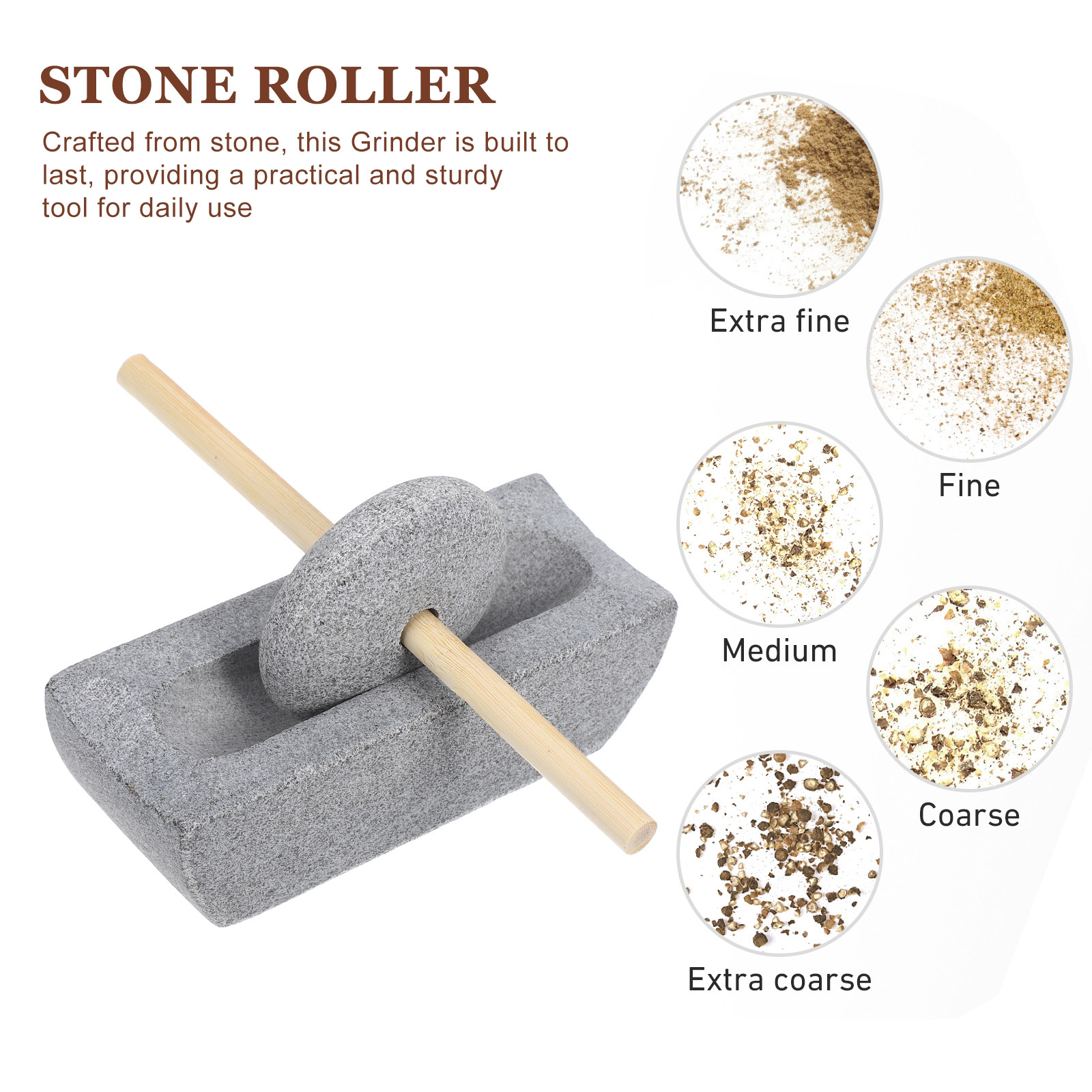 1Set Stone Pestle and Mortar M - огляд і ціна Coffee Tea Bean Leaf