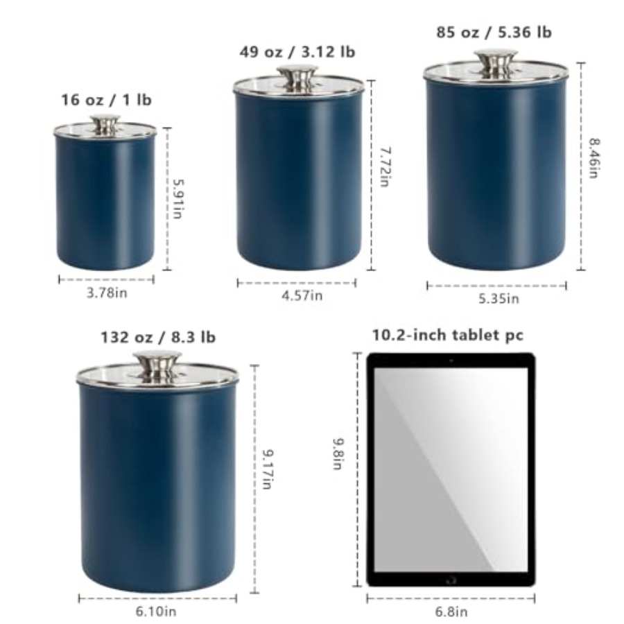 Stainless Steel Food Canister  - огляд і ціна Canister Coffee Sugar Tea