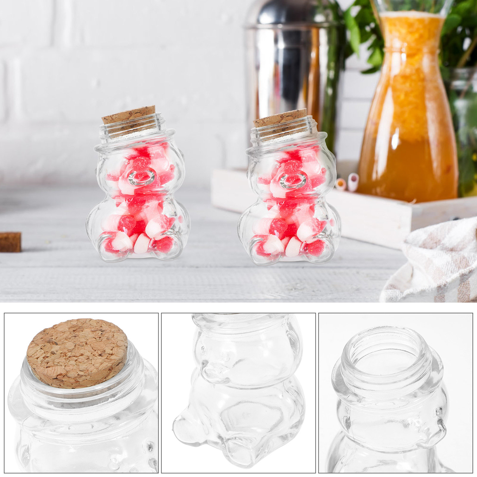 4Pcs Glass Candy Jar Set Trans - огляд і ціна Coffee Tea Sugar