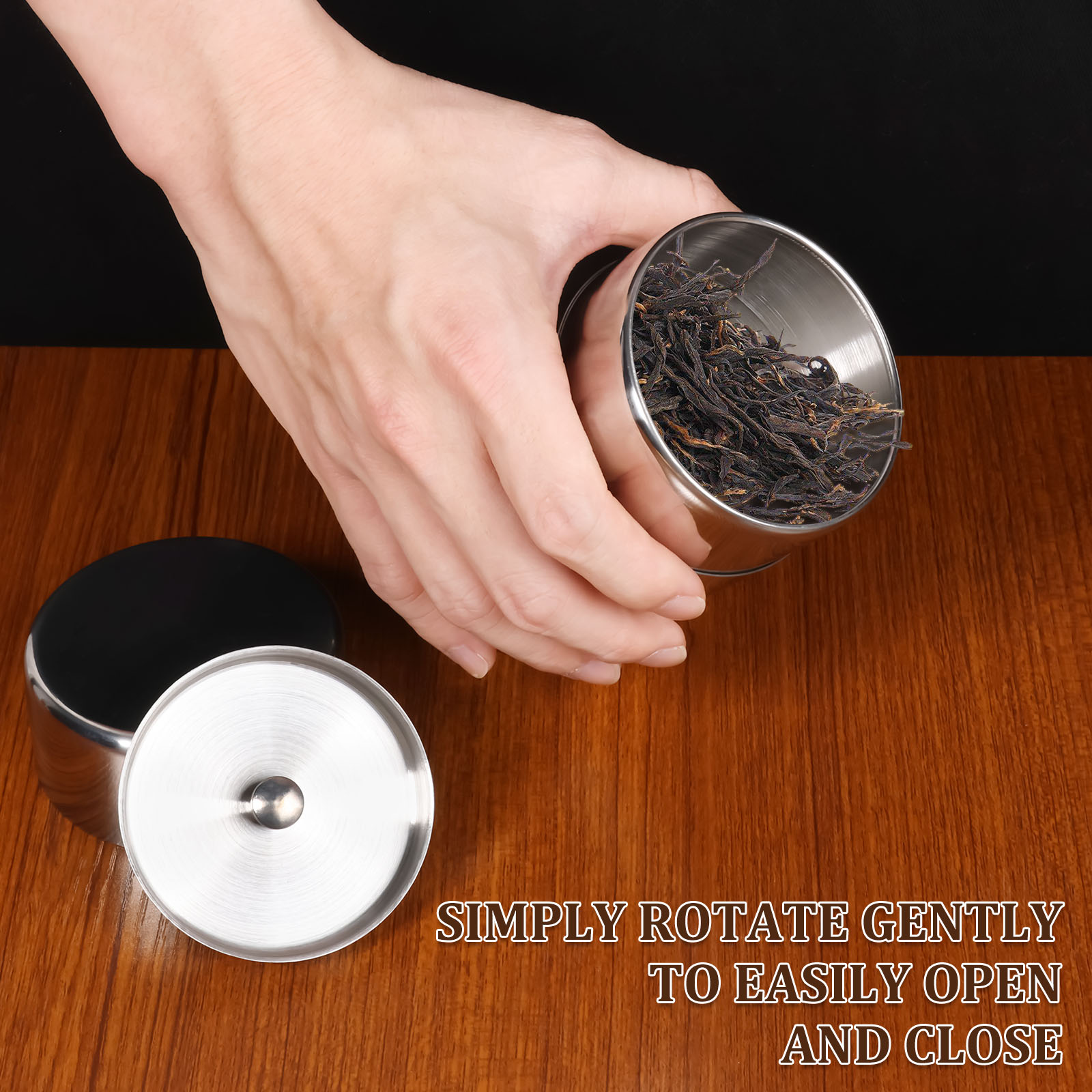Stainless Steel Tea Leaf Tins  - огляд і ціна Canister Coffee Sugar Tea