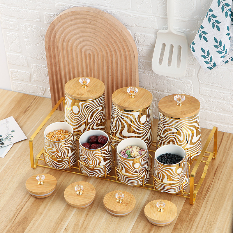 Set of 7 Color Glazed Ceramic  - огляд і ціна Canister Coffee Sugar Tea