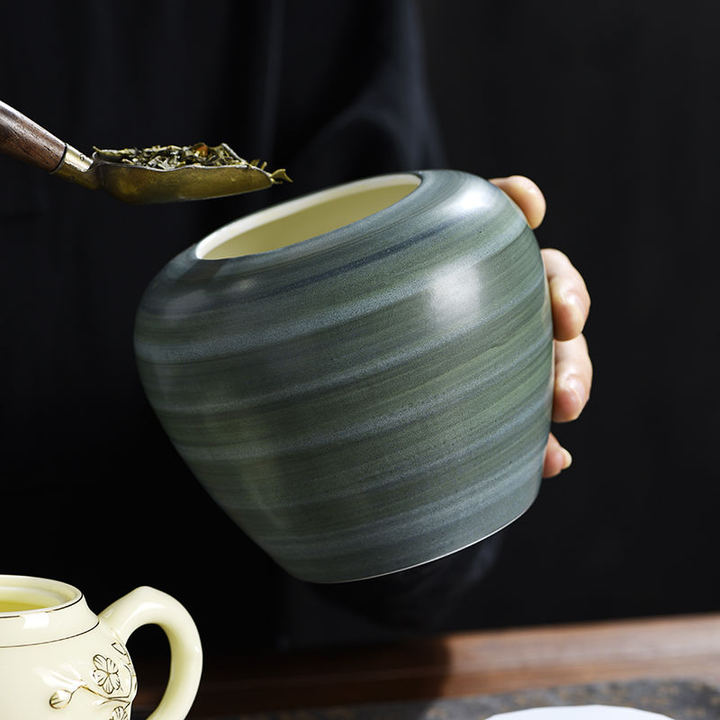 Retro Ceramic Tea Leaf Jar Cre - огляд і ціна Coffee Tea Bean Leaf