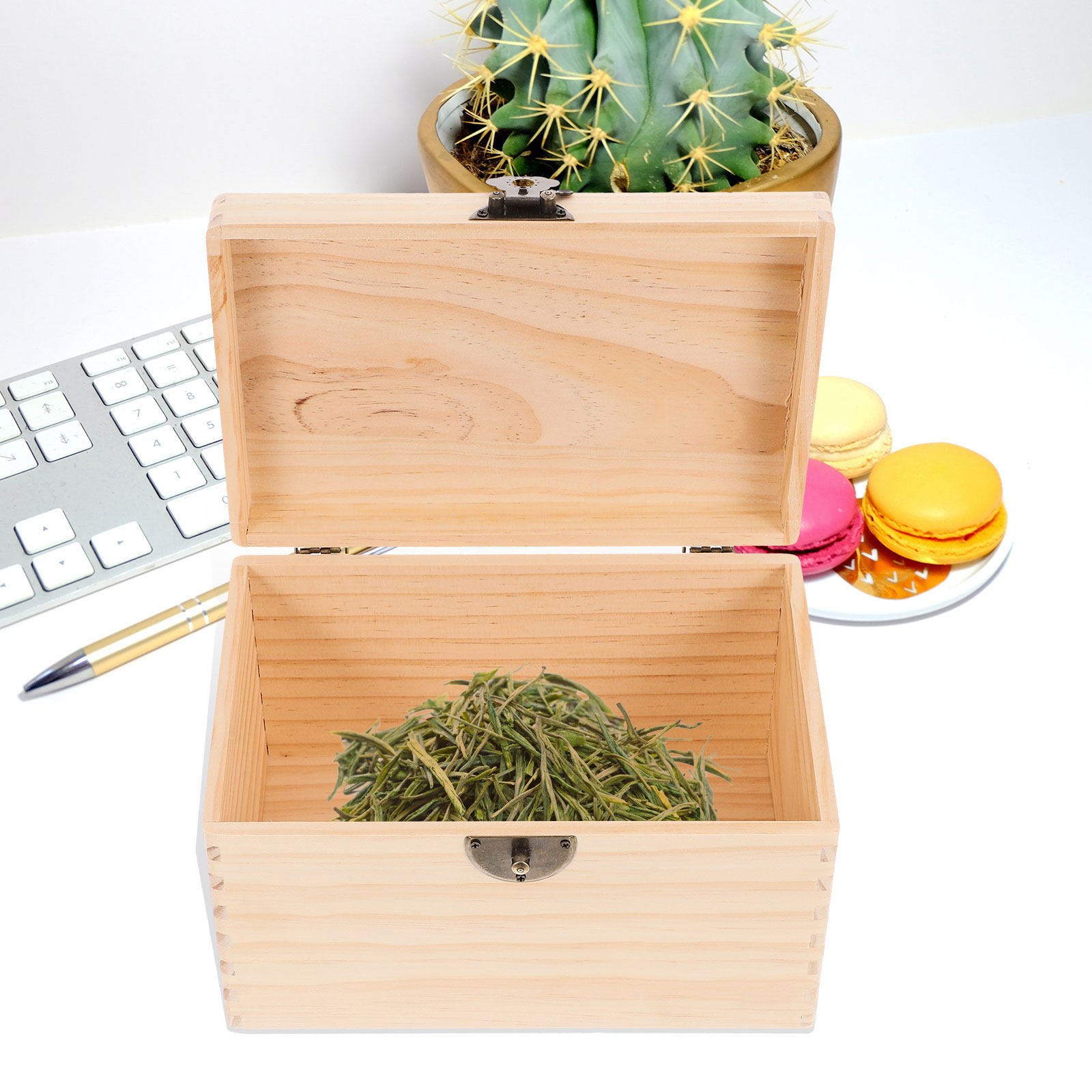 Sturdy Pine Wood Tea Box Stora - огляд і ціна Coffee Tea Bean Leaf